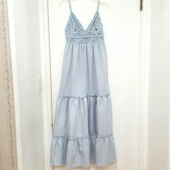 Say What? Dresses & Skirts - Say What A line crotchet pattern boho cowgirl smocked back maxi dress size S